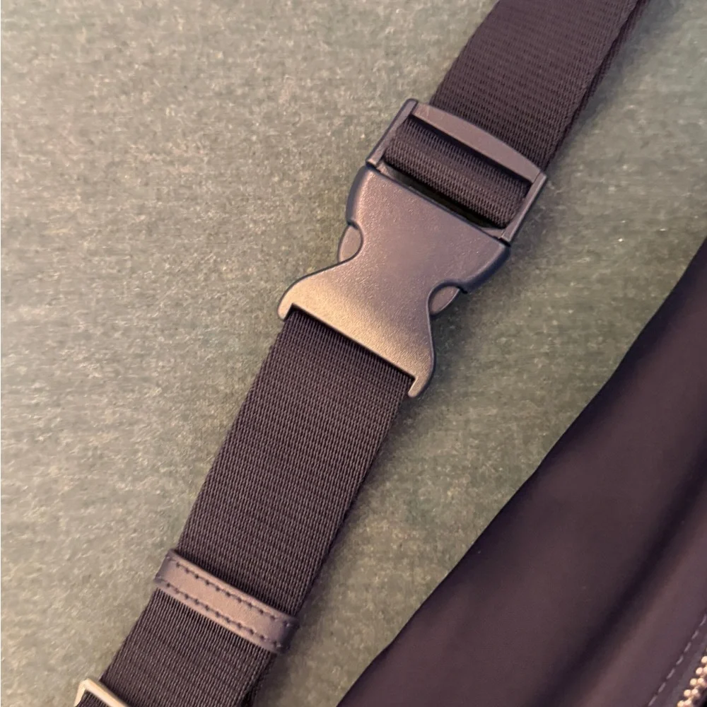 Tory Burch Black Nylon Belt Bag with Silver Hardware